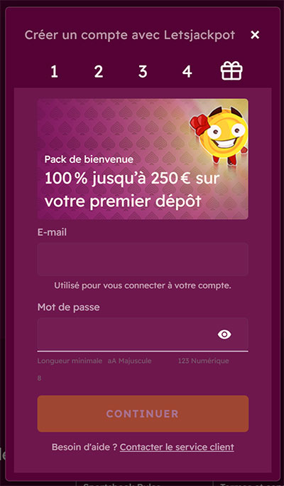 inscription letsjackpot casino